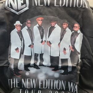 The New Edition Black Graphic Tour Hoodie - White Suit Photo